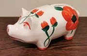 Stara porcelanowa świnka skarbonka. Vintage 