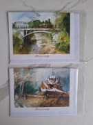 zestaw 2szt pocztówek kartek widokówek z kopertami