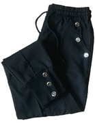 MEGI czarne spodnie ozdobne guziki