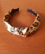 Opaska do włosów supeł węzeł turban - wzór panterka