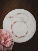 Bransoletka z różowego kwarcu i kryształu górskiego