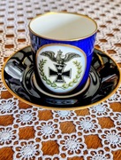 Filiżanka Porcelana kobaltowa  patriotyczna 1914 żelazny krzyż