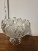 Zestaw 2 misek, salaterek, czeska, kryształowa misa na cokole, vintage