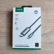 Kabel USB-C - DisplayPort 1.4 UGREEN CM556 2 m Czarno-srebrny