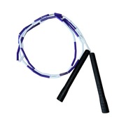 Skakanka z koralików biało-fioletowa długie rączki