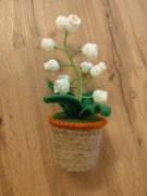 Lampa z konwalią 10 szt. szydełkowane kwiaty ze światłami w doniczce