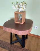 Stolik kawowy dębowy z plastra drewna