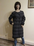 HENRI LLOYD długi szaro-czarny sweter ciepły wełna i angora _ L