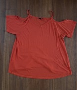 bluzka z odkrytymi ramionami pomarańczowa/czerwona Yours 46/XXXL