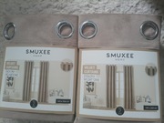 4x zasłony beżowe  na kółkach przelotkach Smukee 4 zasłona beż 