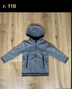 Szara bluza z kapturem, na zamek, r. 110 (4-5lat), little kids
