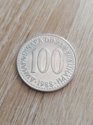 moneta 100 dinarów Jugosławia rok 1988 