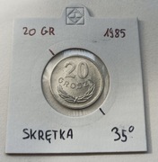 20 groszy 1985 skrętka ok 35stopni bardzo ładna