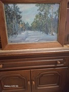 Obraz "Pejzaż leśny w zimowej scenerii" Jan Koźmiński (1892-1940)