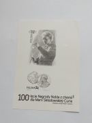 Blok 233ND 1 czarnodruk100lecia Nagrody Nobla z chemii M.Skłodowskiej-Curie