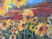 Sloneczniki w oprawie na plotnie