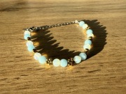 Bransoletka akwamaryn + kamień księżycowy