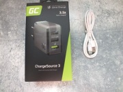 ładowarka sieciowa 30W Green 3x USB oryginalnie zamknięta ,kabel USB-C NOWE