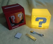 Lampka Super MARIO BROS żółty ZNAK ZAPYTANIA  GRAJĄCA retro NOWA + naklejki