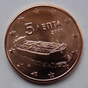 GRECJA  2008 5 CENTÓW UNC !!!!!!!!!!
