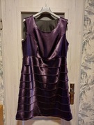 Sukienka satynowa plus bolerko, fiolet