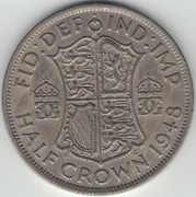 Wielka Brytania 1/2 Half crown pół korony 1948 - 32,3 mm
