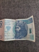 Banknot 50zł seria AY rzadki