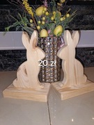 Zające wielkanocne z drewna