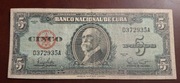 BANKNOT KUBA 5 PESOS 1960 ROK RZADKI 