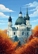 Chełm Bazylika Sanktuarium - Plakat Art Deco 60x40cm