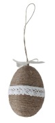 Premium Jajko Wielkanocne – Len + Koronka Handmade