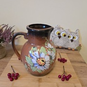 Dzbanek ceramiczny 2l – ręcznie malowany, czerwona glina