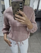 SWETER ALPAKA pudrowy róż uni