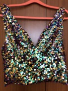 Top crop ZARA cekin roz. L nowy z metką WESELE KARNAWAŁ