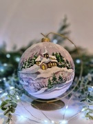 Bombka 100% ręcznie malowana 15 cm NIETŁUKĄCA + STOJAK