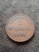Bawaria 2 pfennige 1862