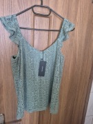 Top Vero Moda M – koronkowy, zielony, na ramiączkach, nowy z metką