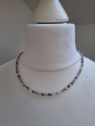 Naszyjnik handmade z naturalnych kamieni hematyt turmalin 