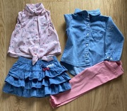 Cool Club koszula spódnica bluzka leginsy 80 cm 4 szt. fajny zestaw modna