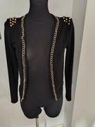 Sweterek / kardigan czarny z ćwiekami 36