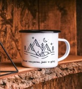 Kubek emaliowany - Rzuć wszystko, jedź w góry, personalizacja