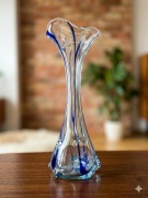 Wielki Wazon PRL 43 cm Kobalt Szkło Artystyczne Stan Idealny