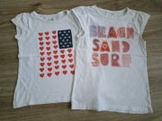 2 x Bluzka koszulka t-shirt krótki rękaw Jumping Beans rozm. 116/122
