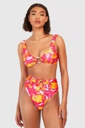 Kolorowy strój kąpielowy boohoo L xl dwuczęściowy bikini wysoki stan 