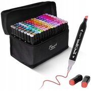 OHUHU MAZAKI DWUSTRONNE ALKOHOLOWE FLAMASTRY KOMPLET 120 SZT MARKERY