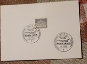 Kartka okolicznościowa stempel Boeing 727 Panam 1966 znaczek Berlin