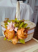 Koszyk wielkanocny zdobiony biały duży z polskiej wikliny od producenta