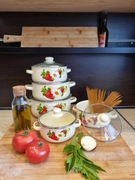 Garnki emaliowane 5 sztuk