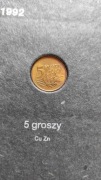 moneta 5 gr 1992
