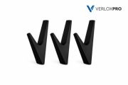 Wieszak ścienny PREMIUM czarny nowoczesny 3 sztuki zestaw VerloxPro  loft